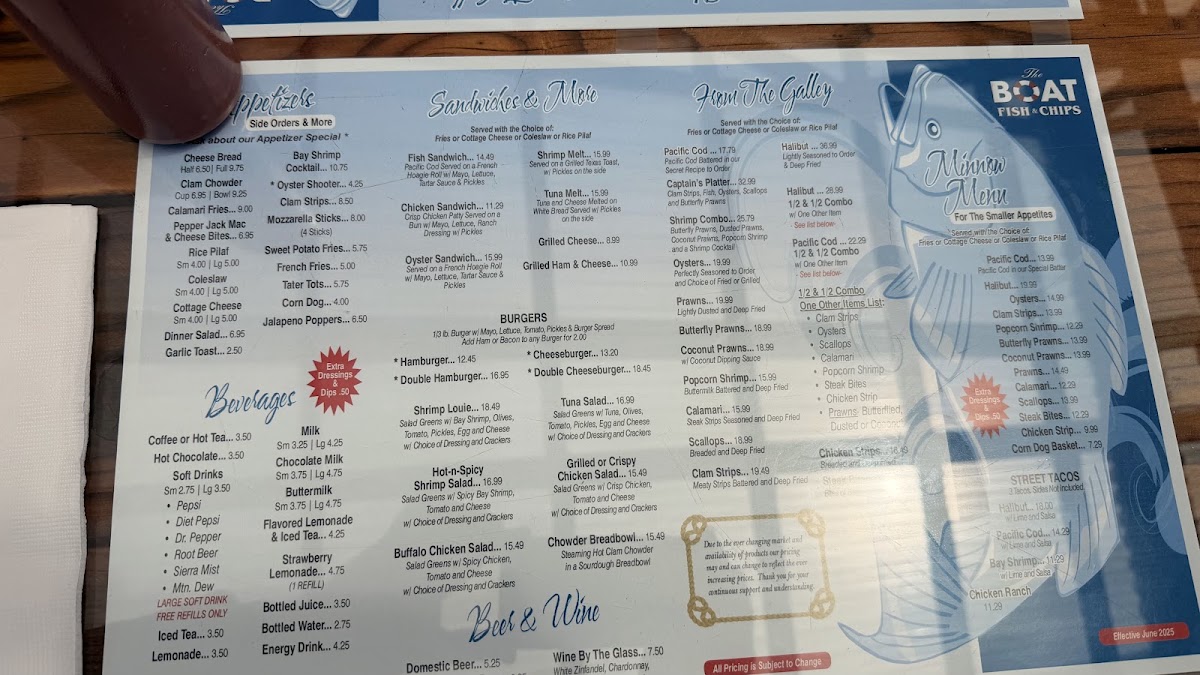 The Boat Fish & Chips Menu 5