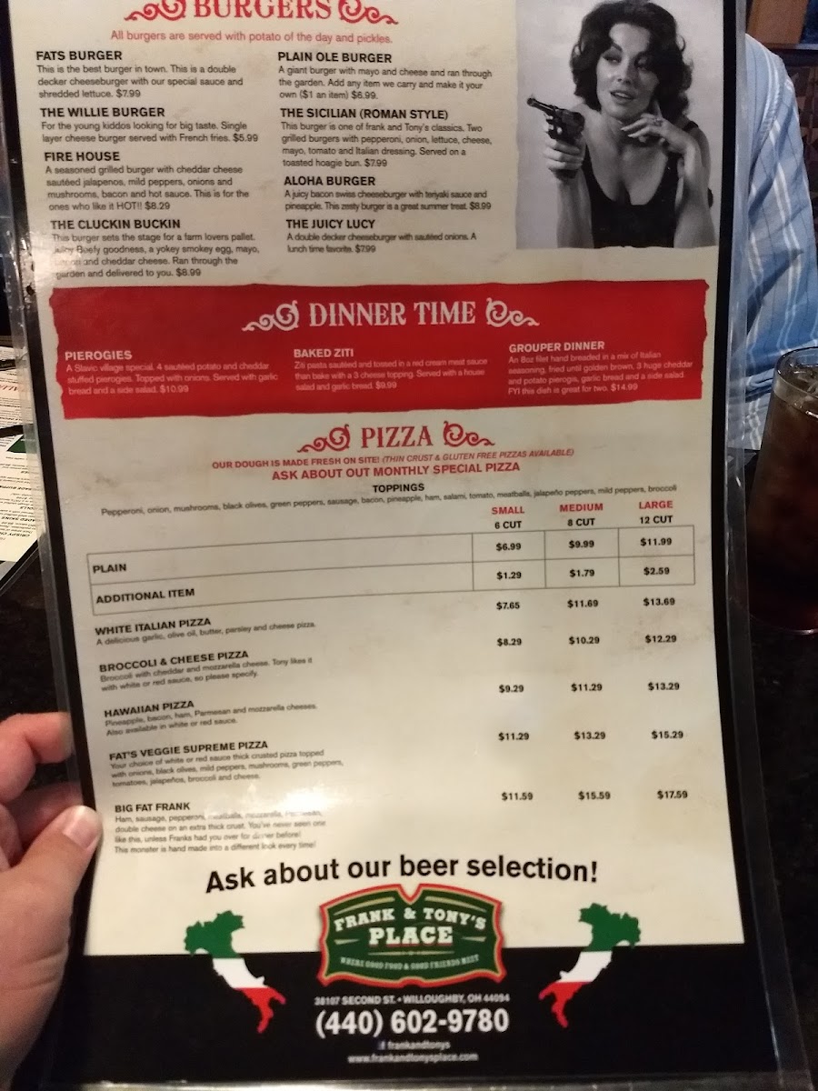 Frank & Tony's Place Menu 10