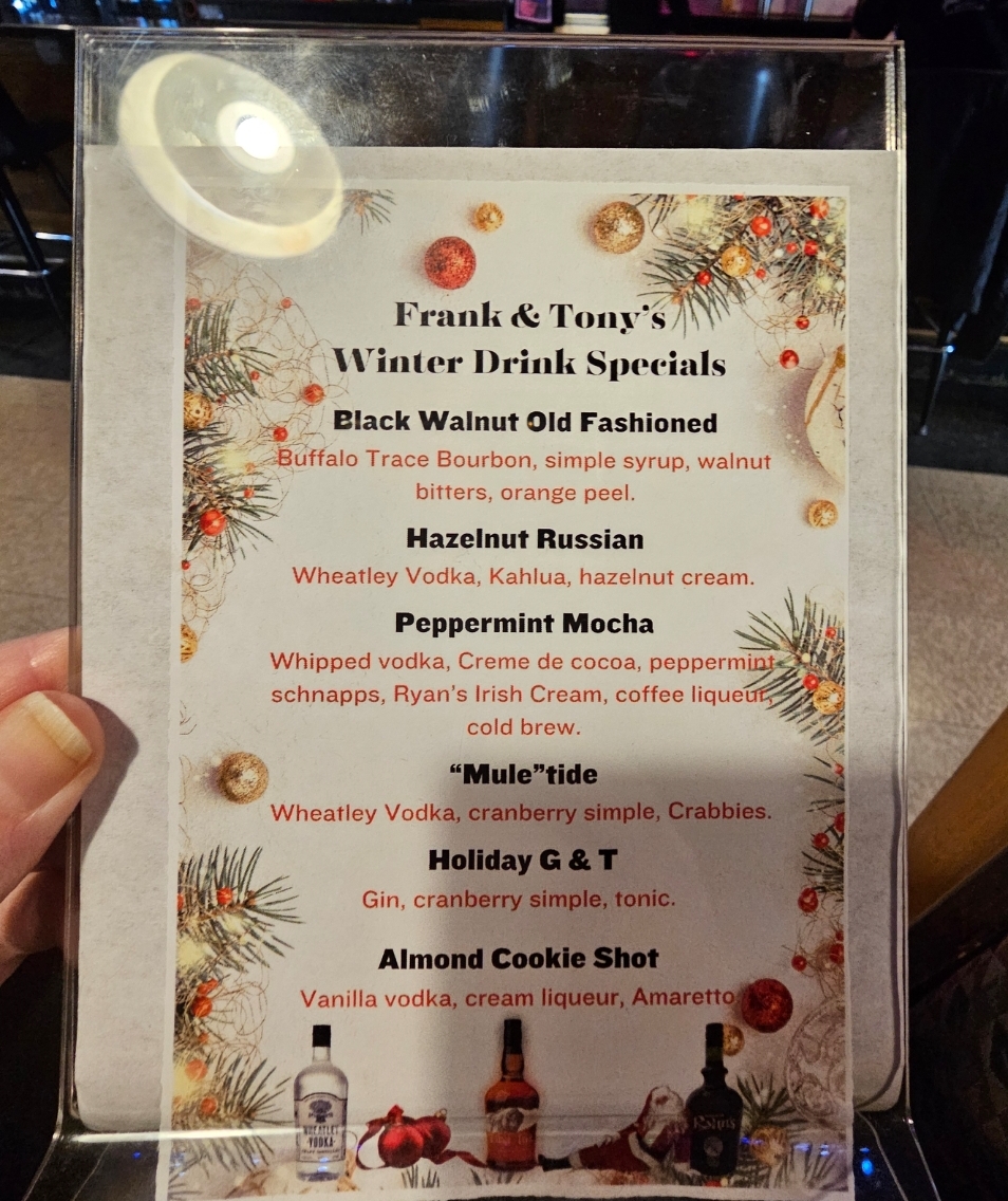 Frank & Tony's Place Menu 7