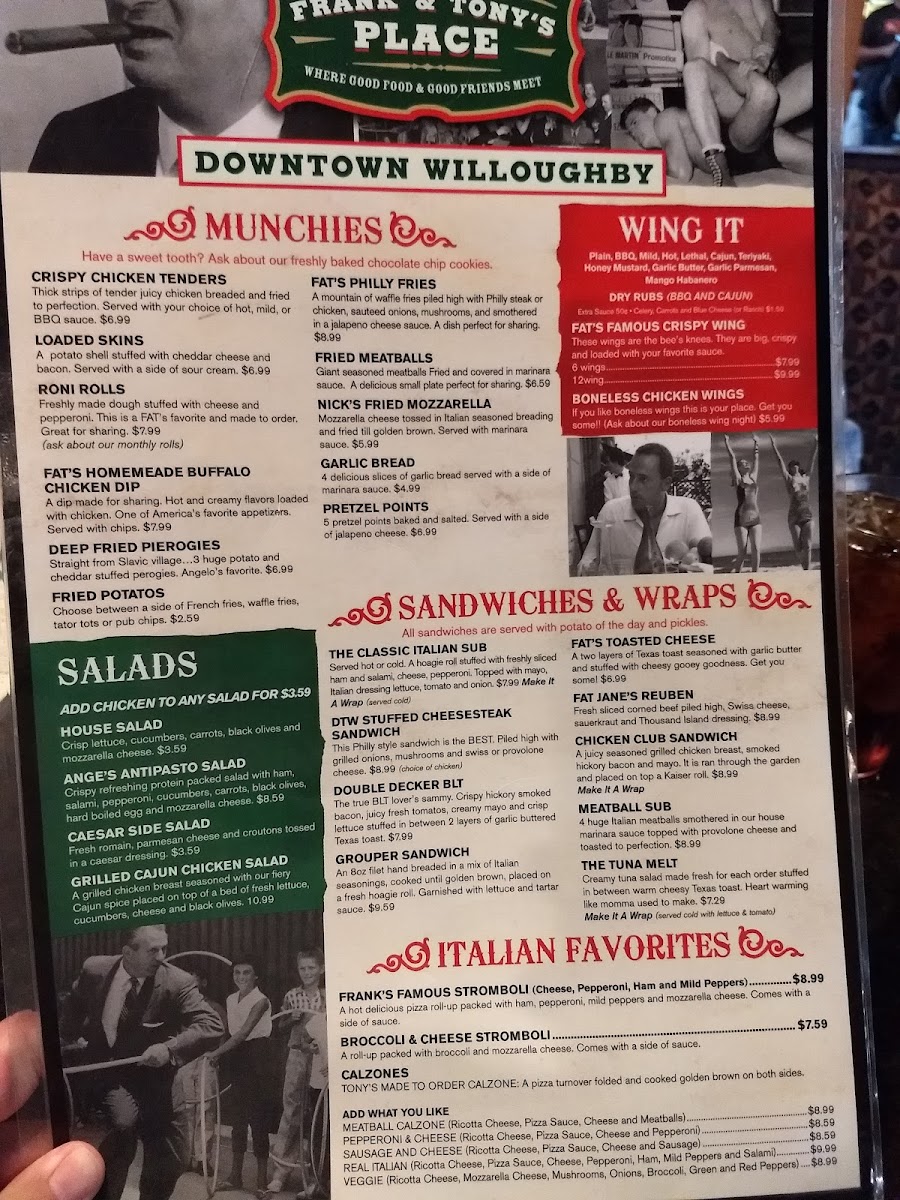 Frank & Tony's Place Menu 8