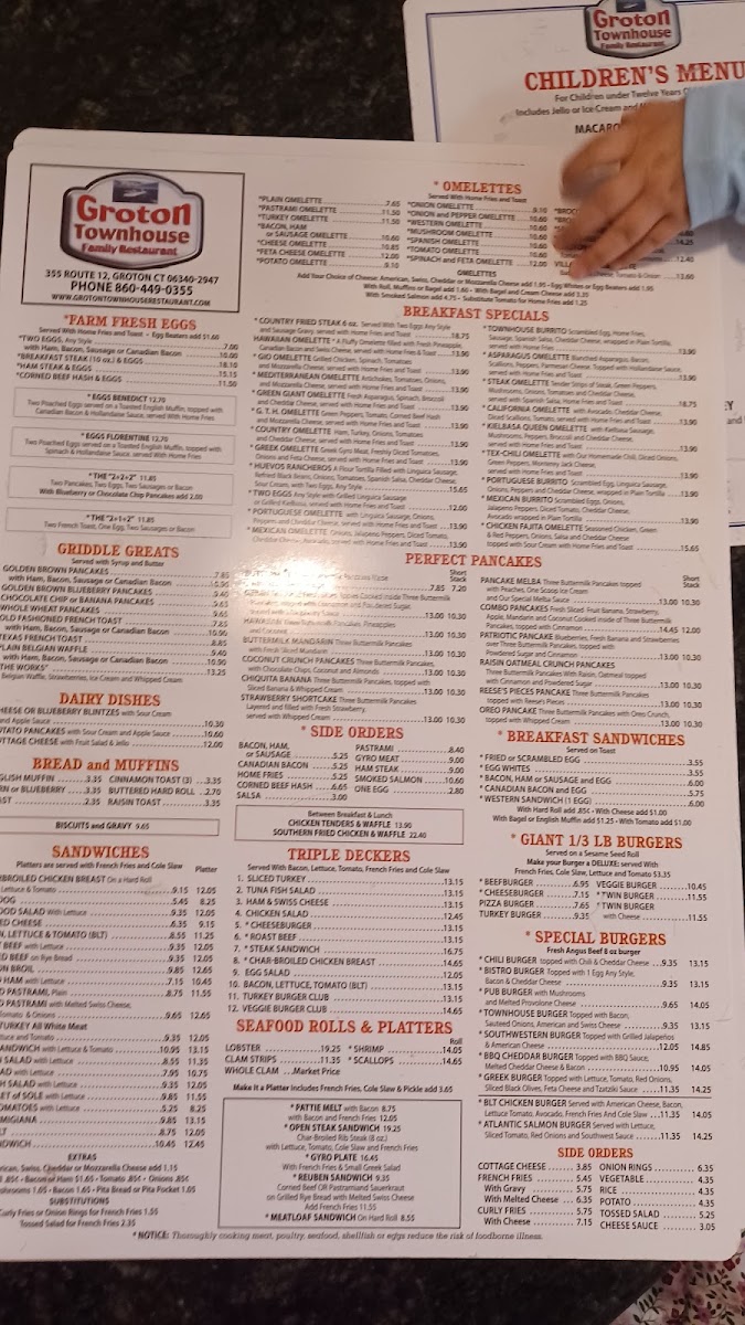 Groton Townhouse Restaurant Menu 6