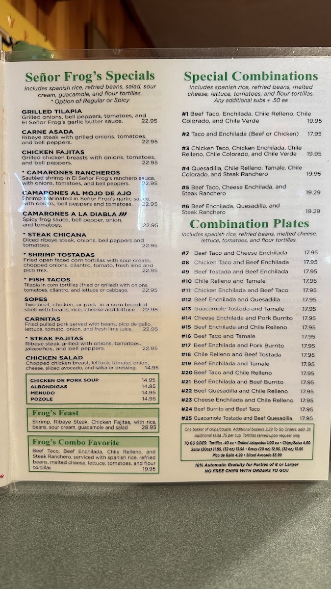 El Señor Frog's Menu 7