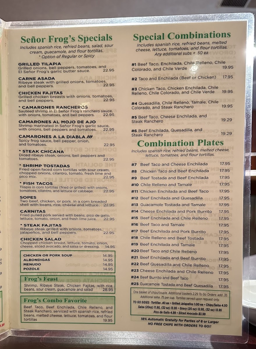 El Señor Frog's Menu 9