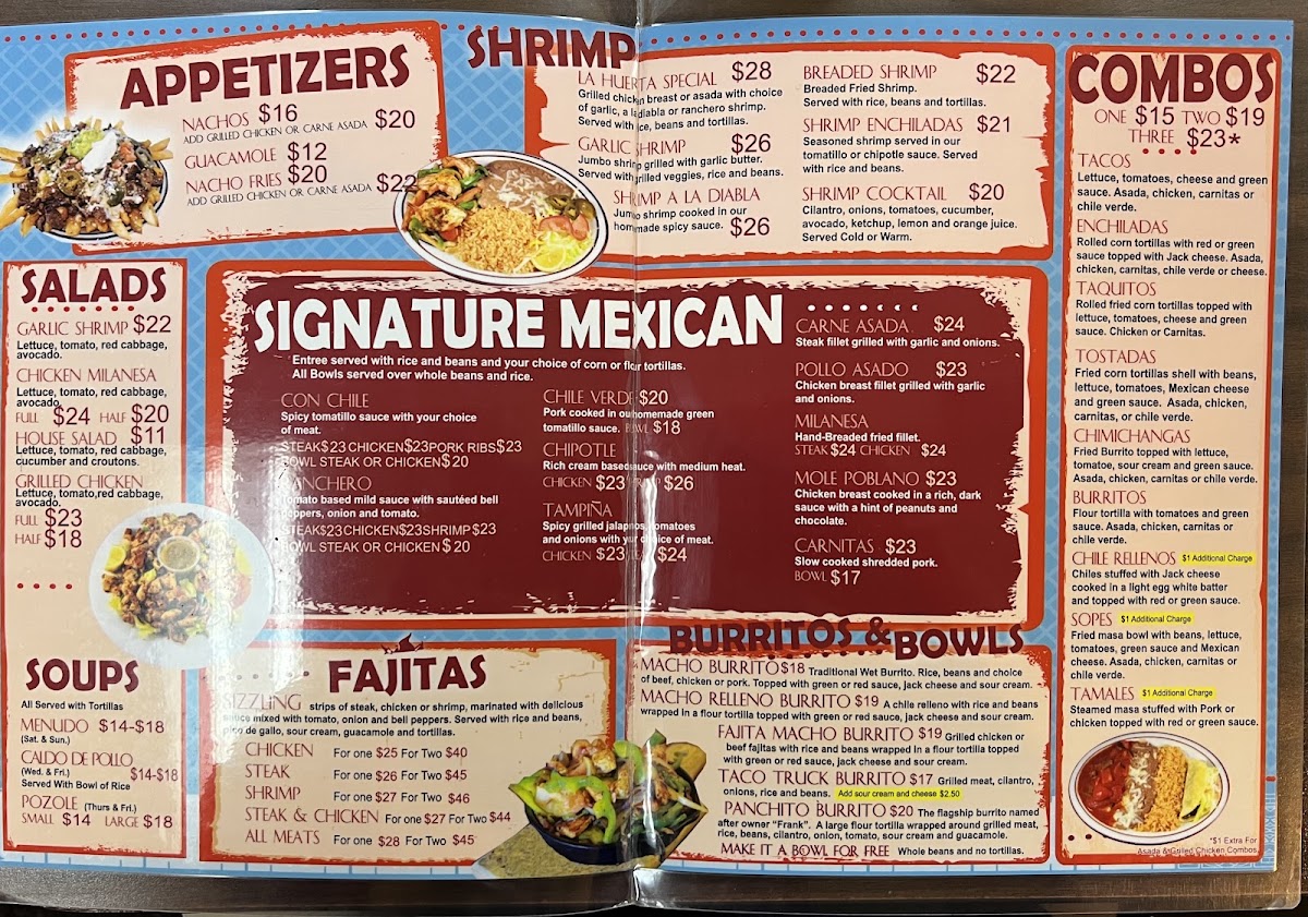 La Huerta Vieja Menu 1