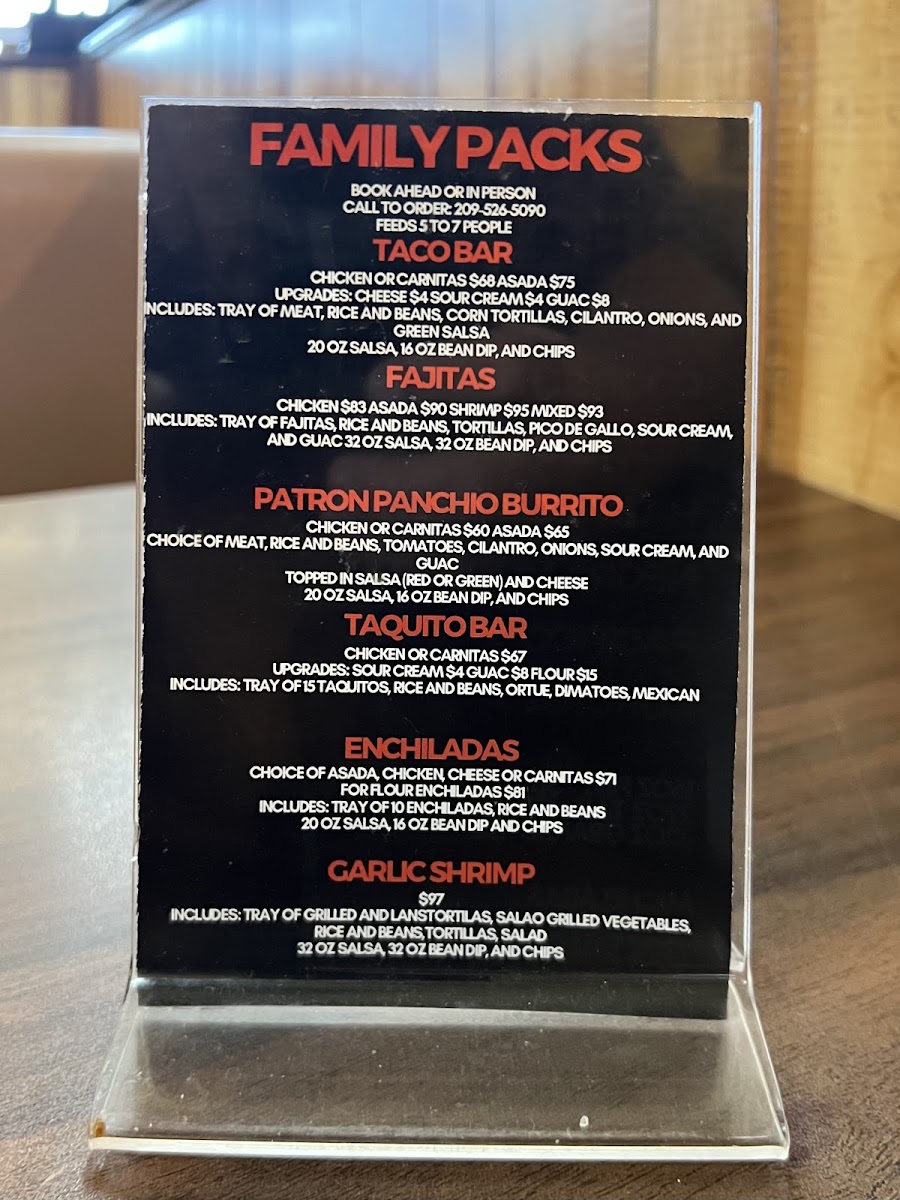 La Huerta Vieja Menu 2