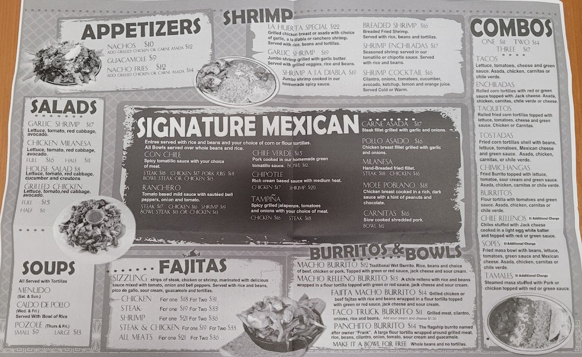 La Huerta Vieja Menu 5