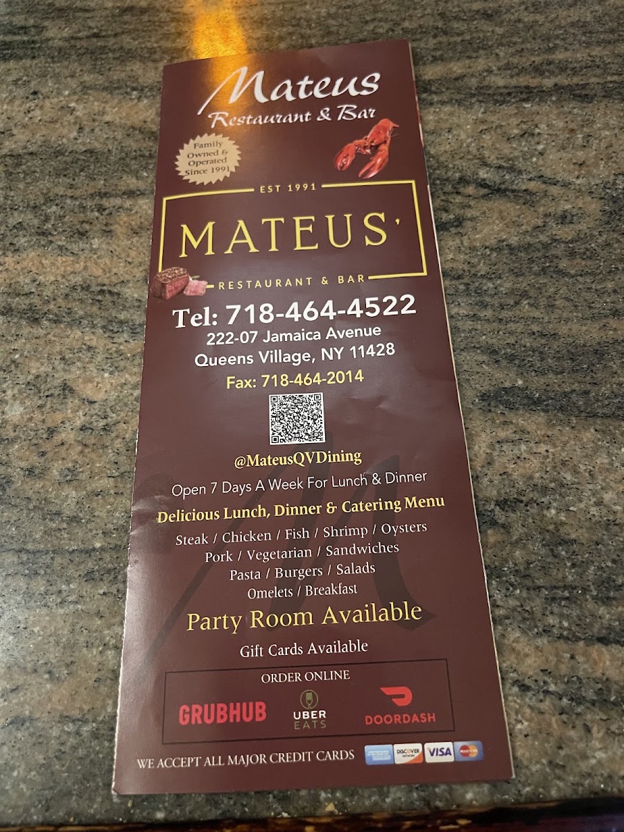 Mateus' Restaurant & Bar Menu 9