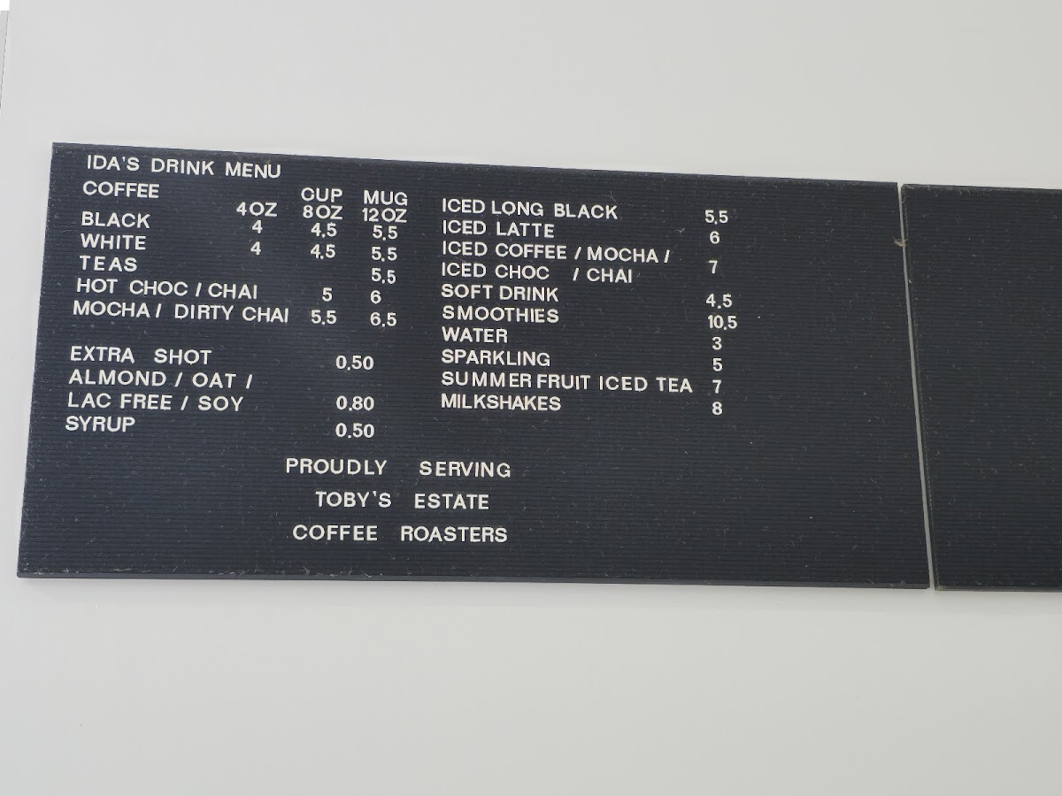 Ida's Kitchen Menu 2