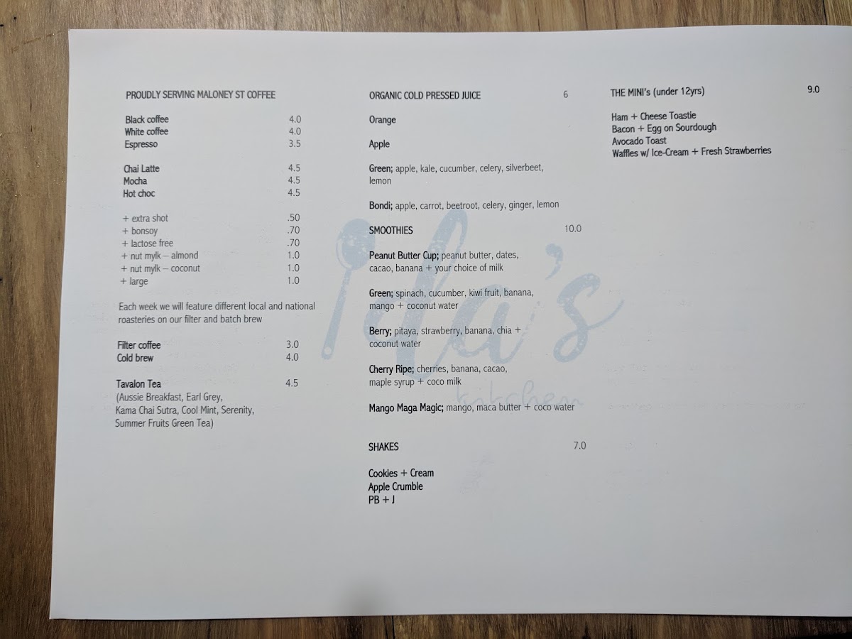 Ida's Kitchen Menu 8