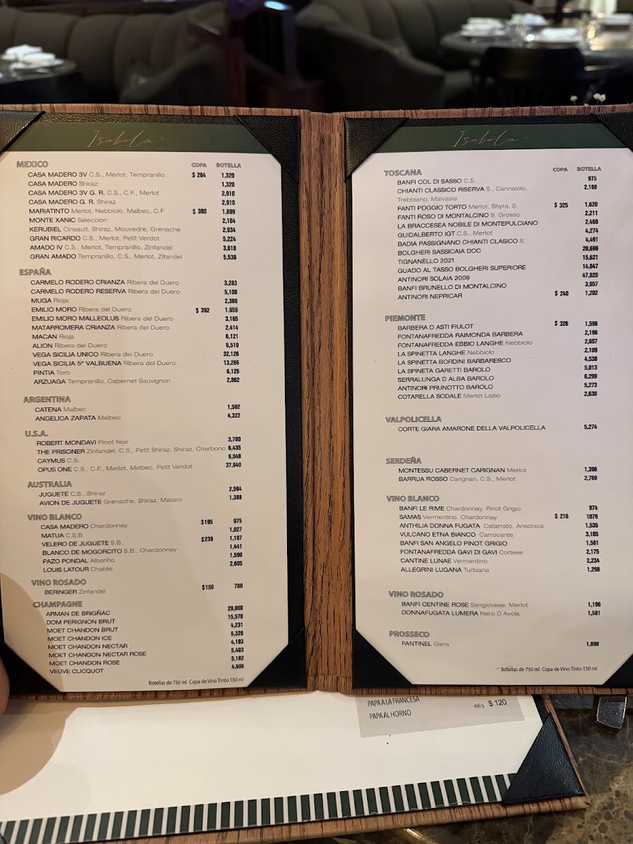 Isabela MX Menu 1