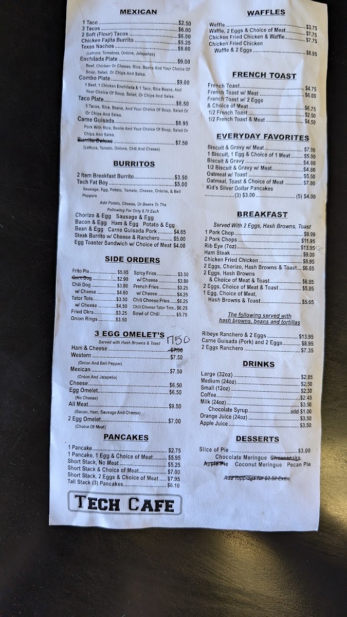 John's Tech Cafe Menu 2