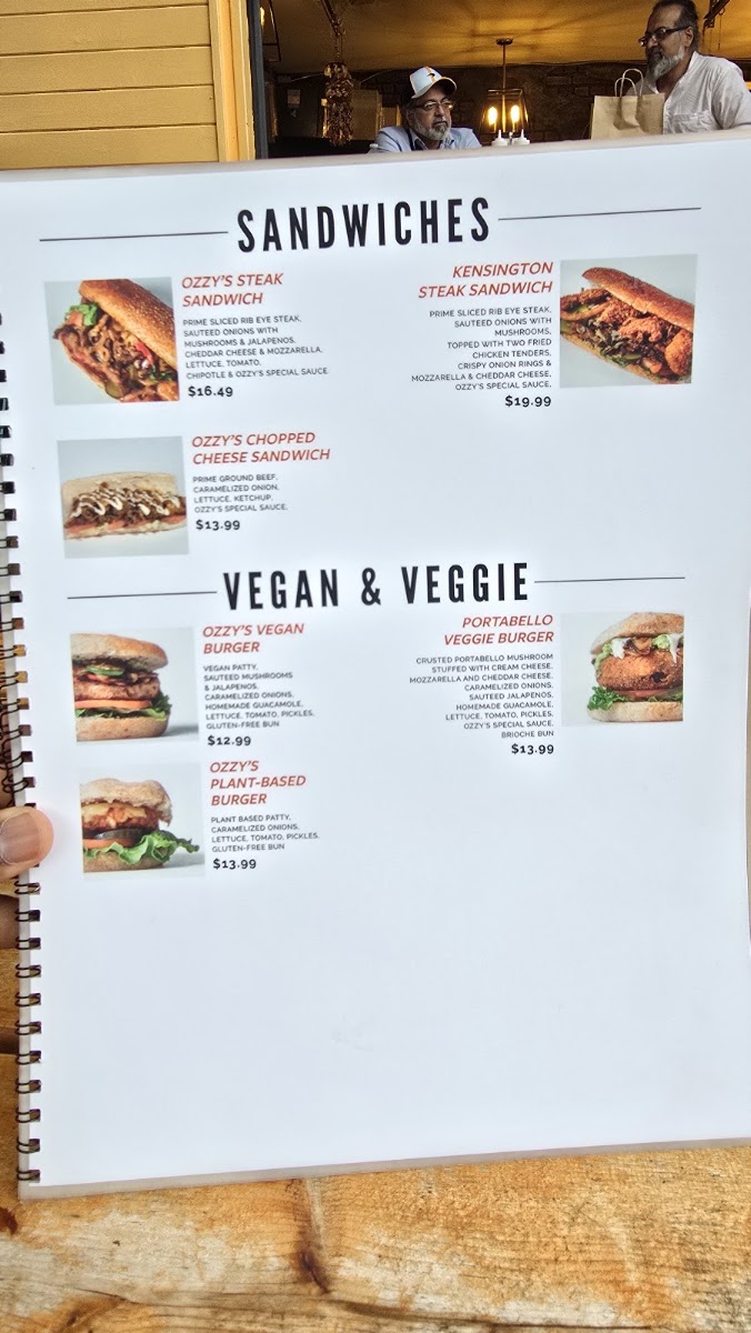Ozzy's Burgers Toronto Menu 1