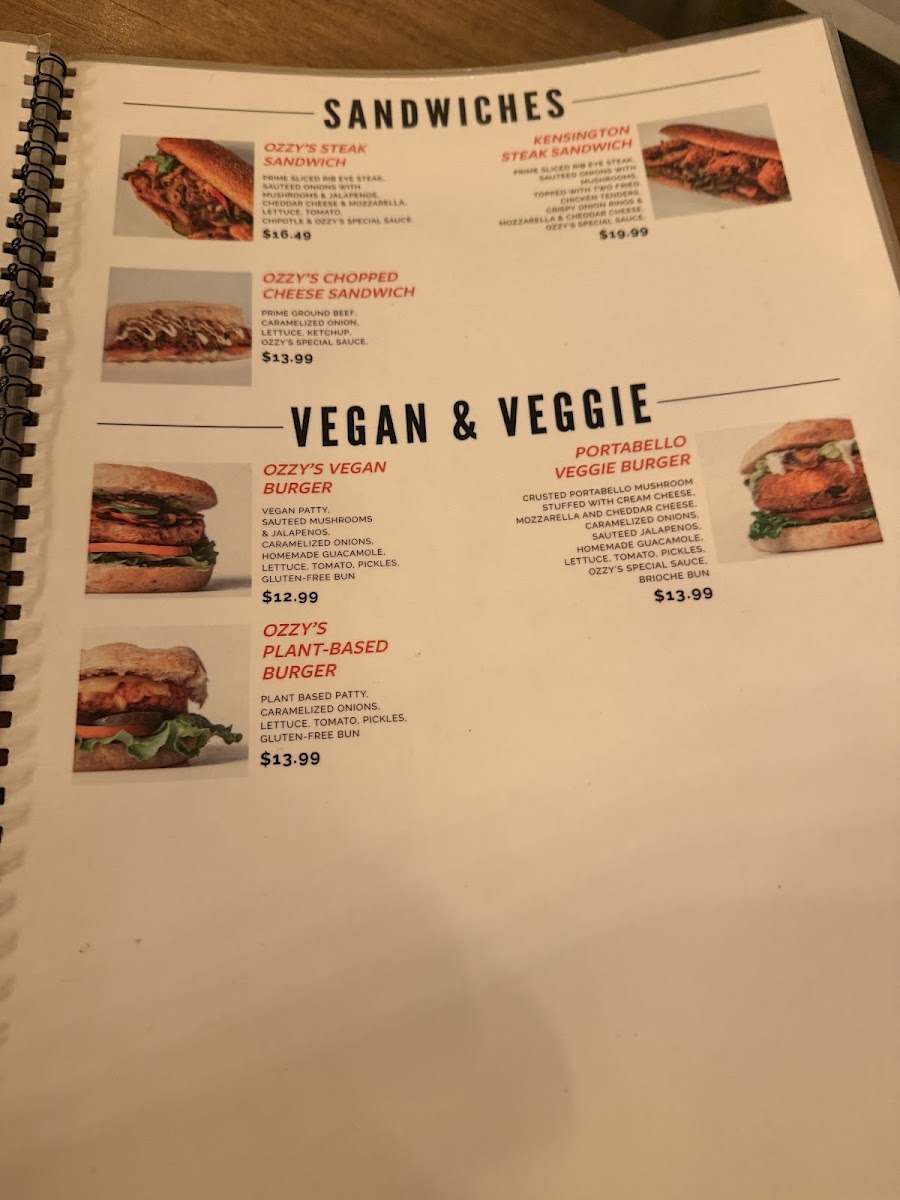 Ozzy's Burgers Toronto Menu 4