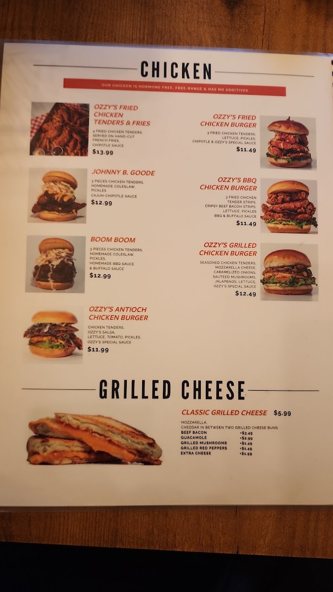 Ozzy's Burgers Toronto Menu 6