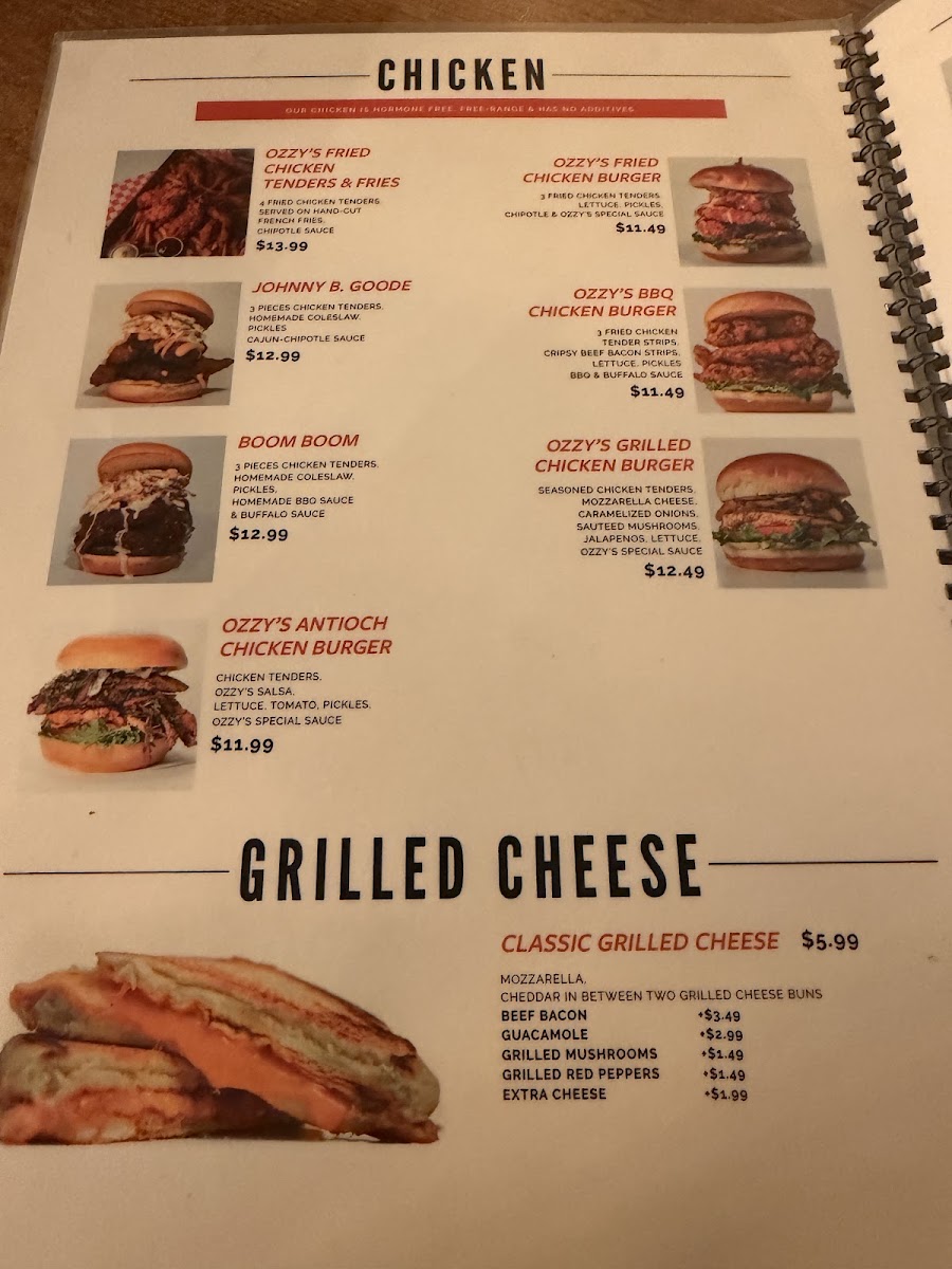 Ozzy's Burgers Toronto Menu 7