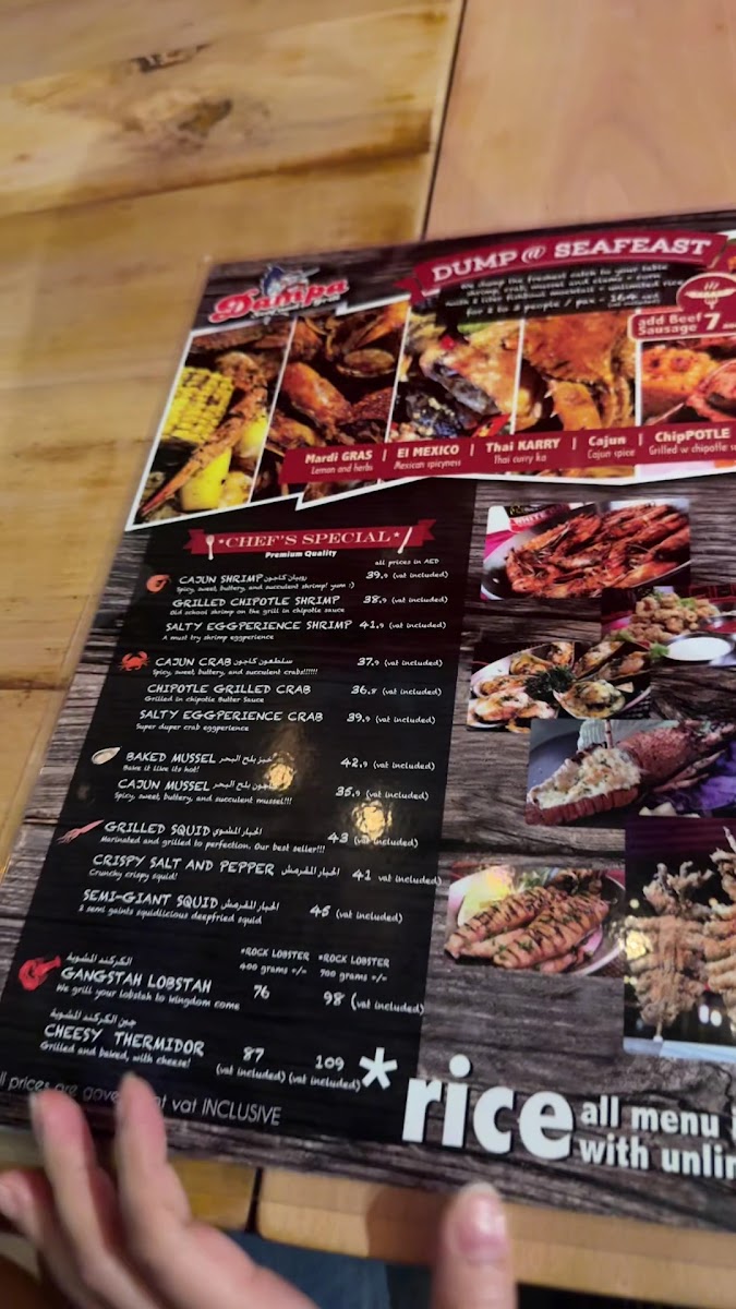 Dampa Seafood Grill - Abu Dhabi Menu 5
