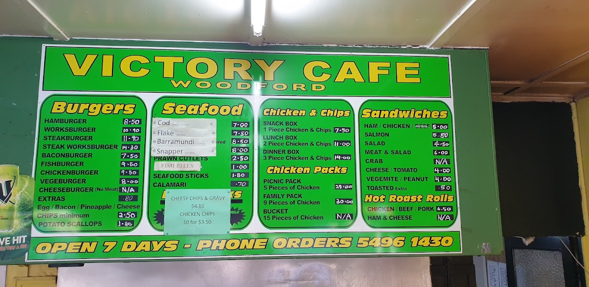 Victory Cafe Menu 1