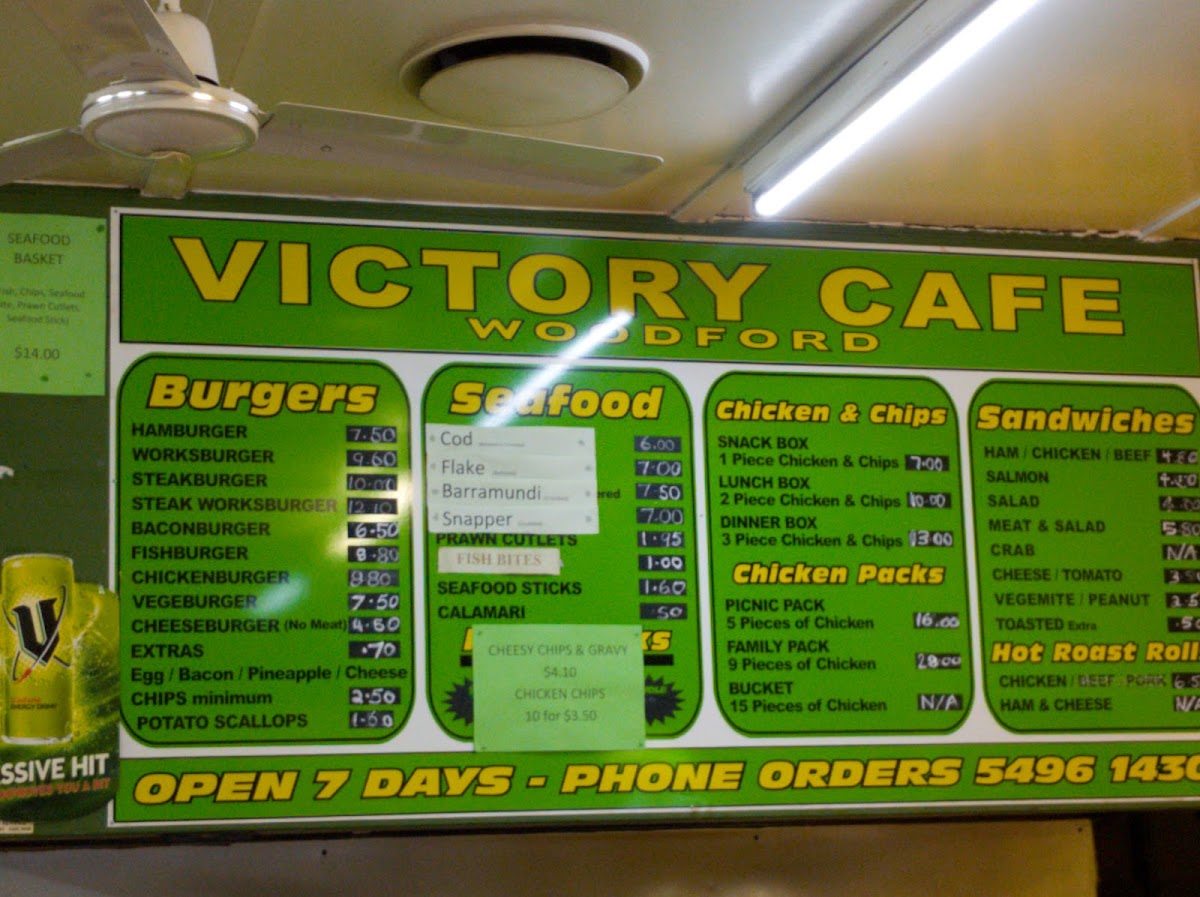 Victory Cafe Menu 3
