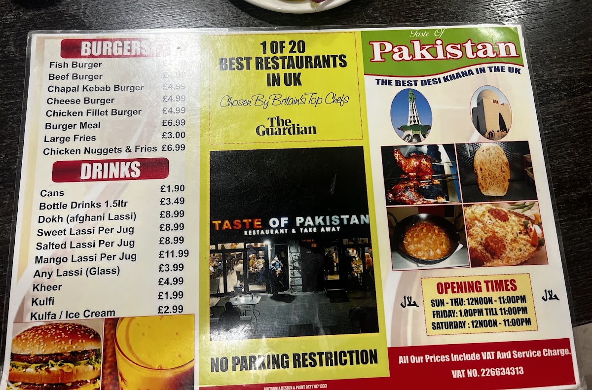 Taste of Pakistan Restaurant and Take away Menu 10