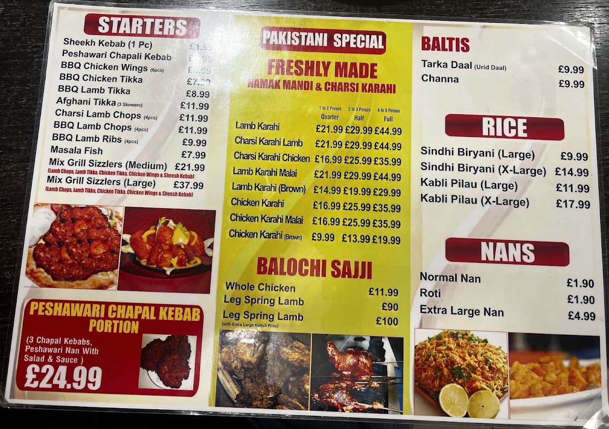 Taste of Pakistan Restaurant and Take away Menu 3