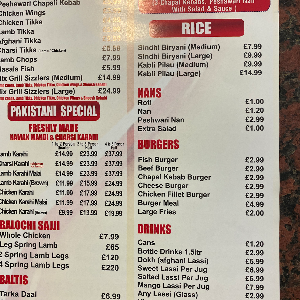 Taste of Pakistan Restaurant and Take away Menu 8