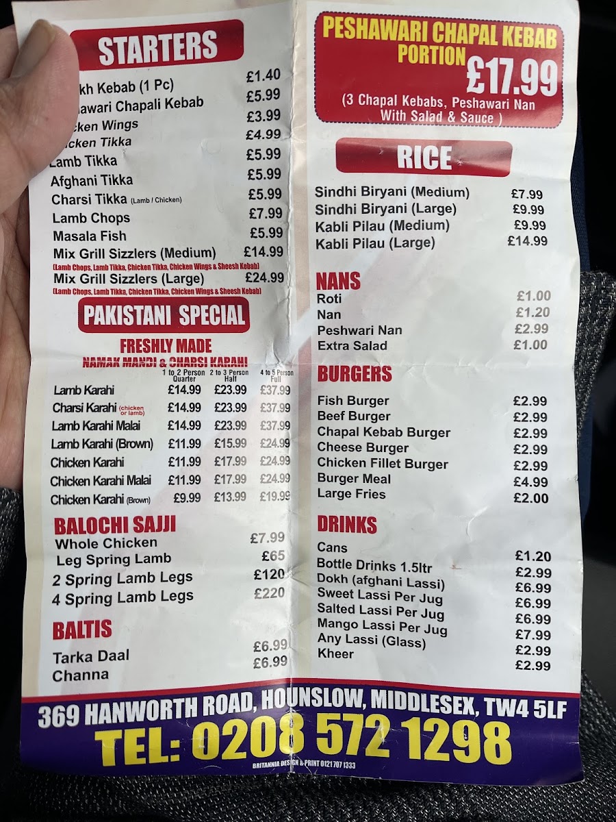 Taste of Pakistan Restaurant and Take away Menu 9