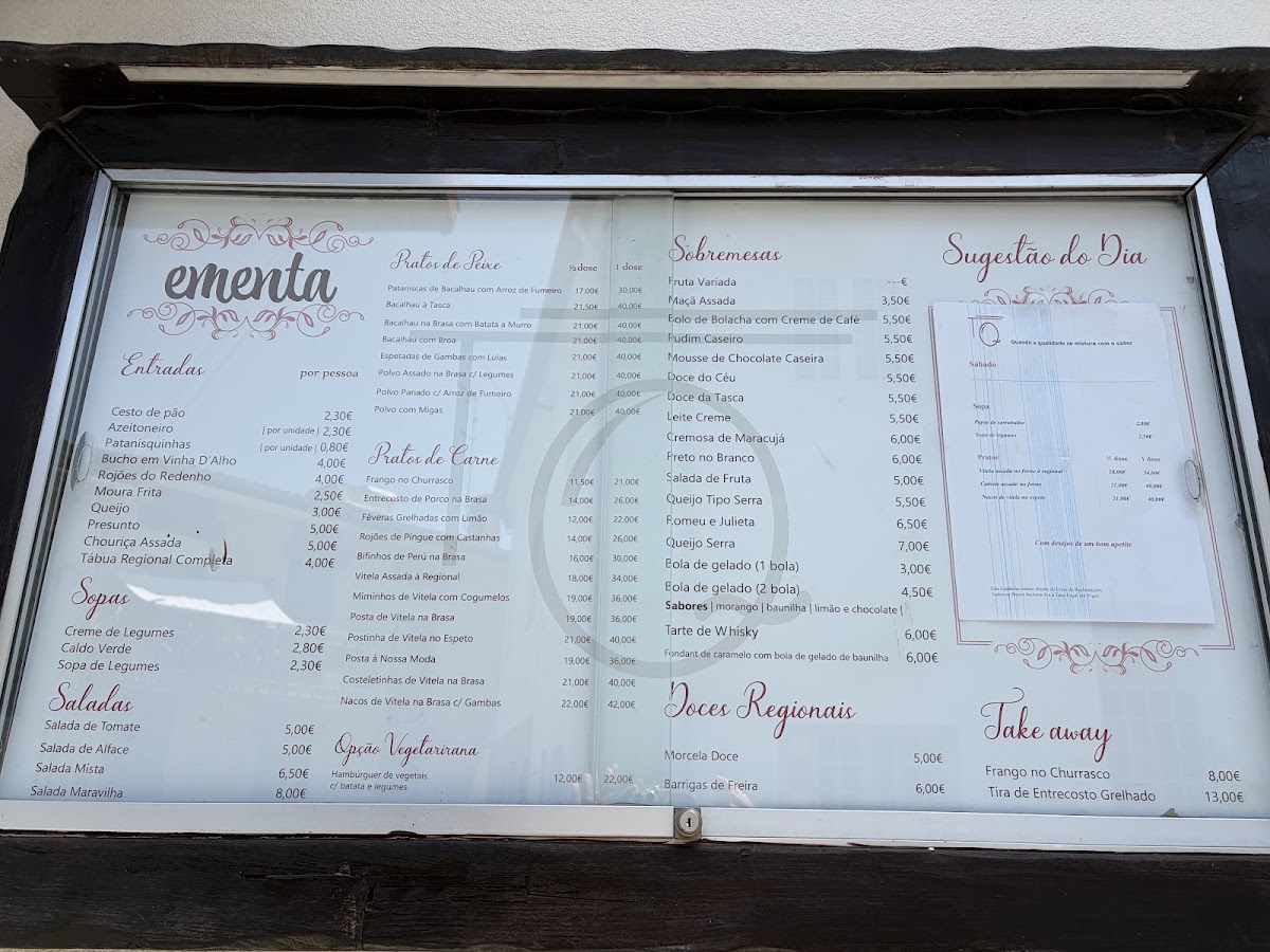 Tasquinha da Quinta Menu 1