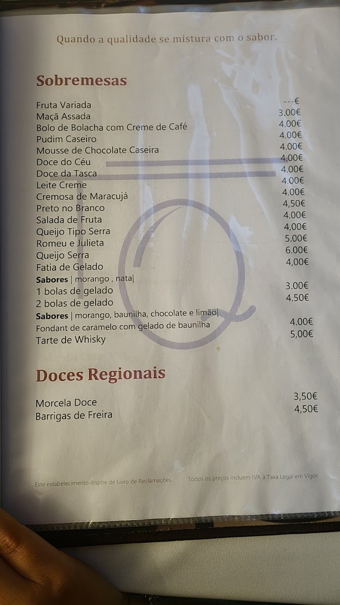 Tasquinha da Quinta Menu 7