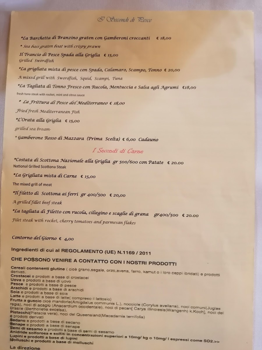 Ristorante Capotavola Menu 4