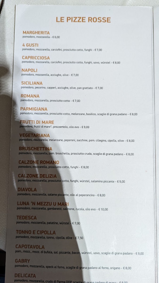 Ristorante Capotavola Menu 5