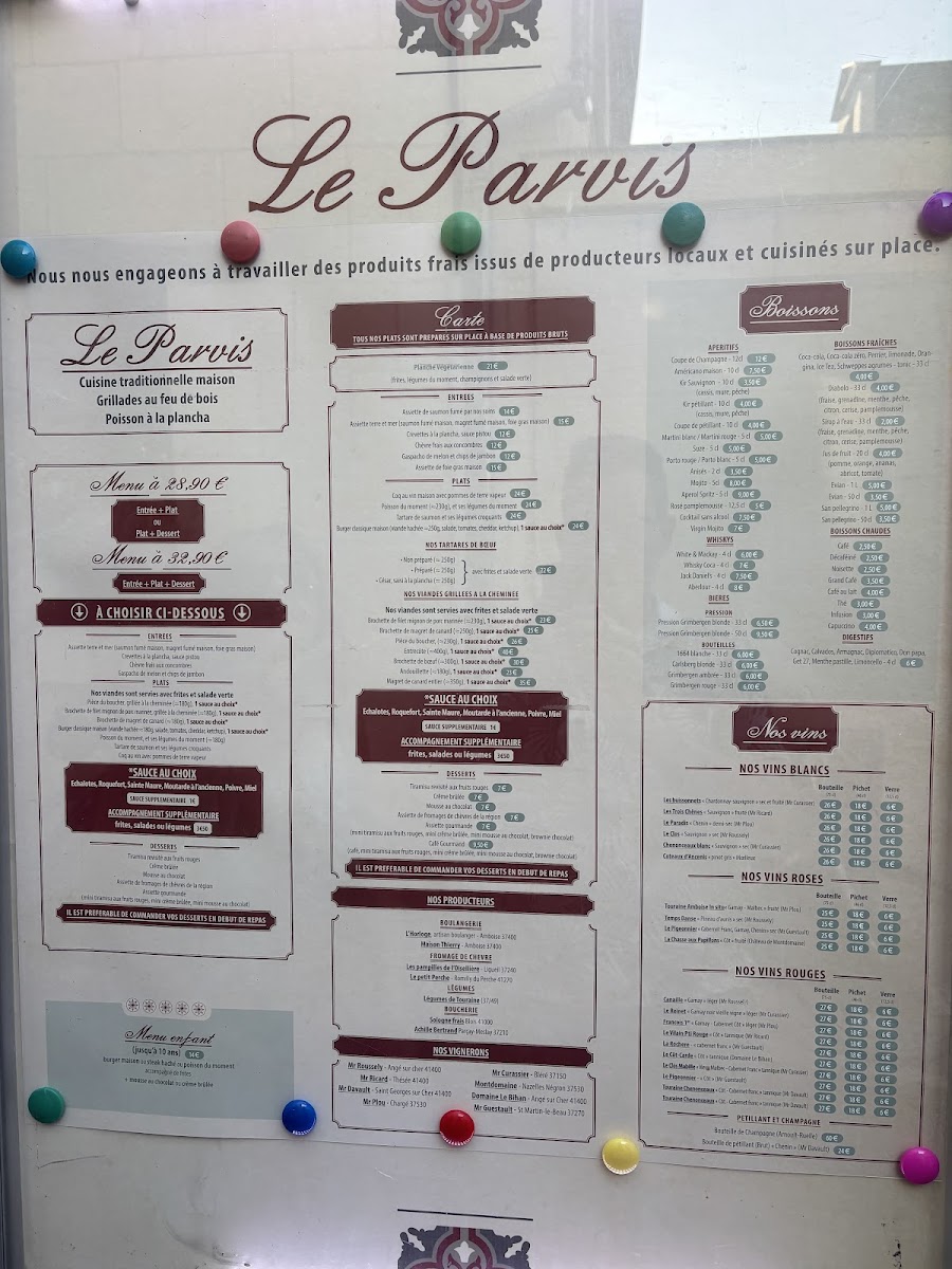 Le Parvis Menu 1