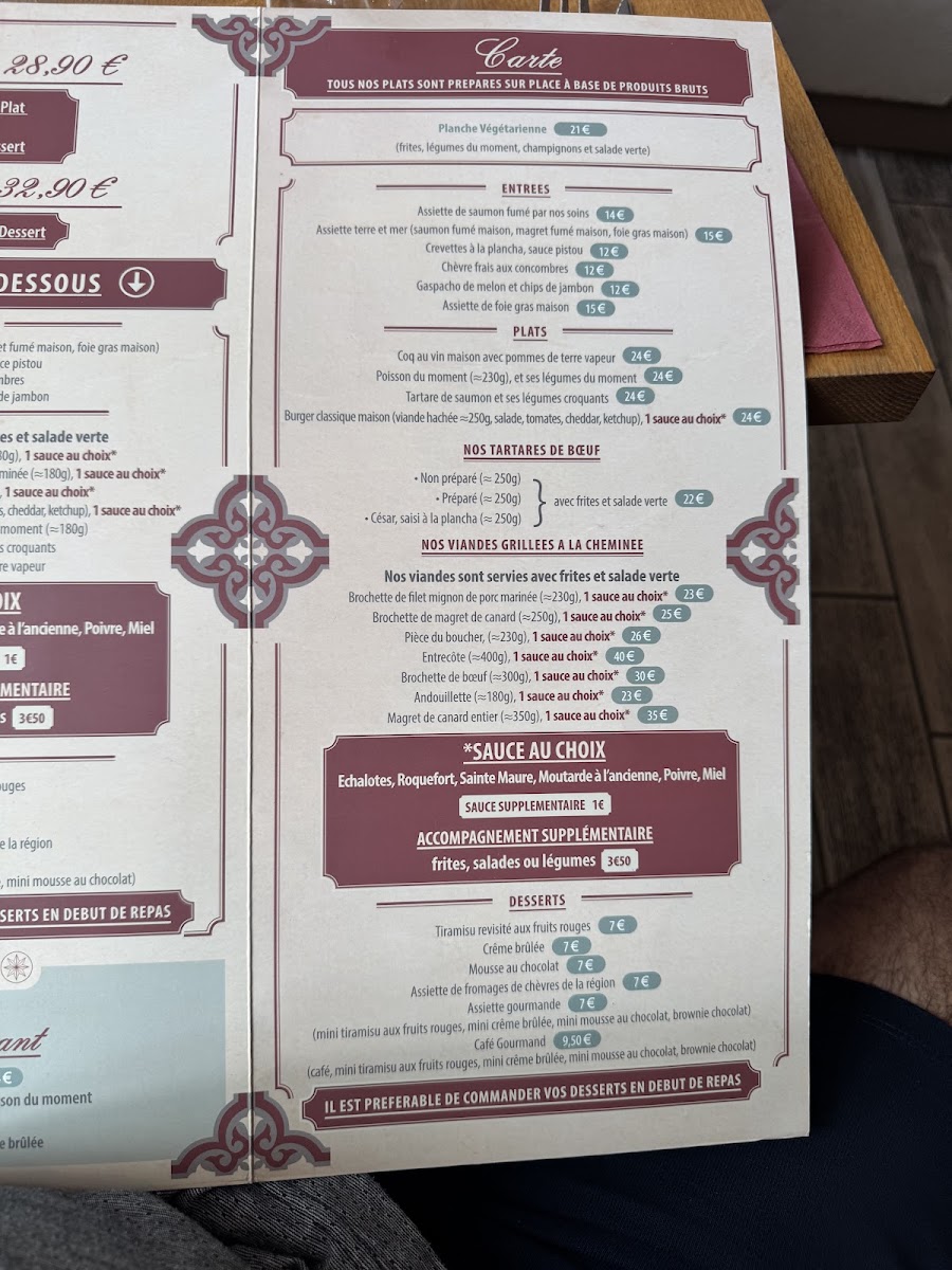 Le Parvis Menu 3