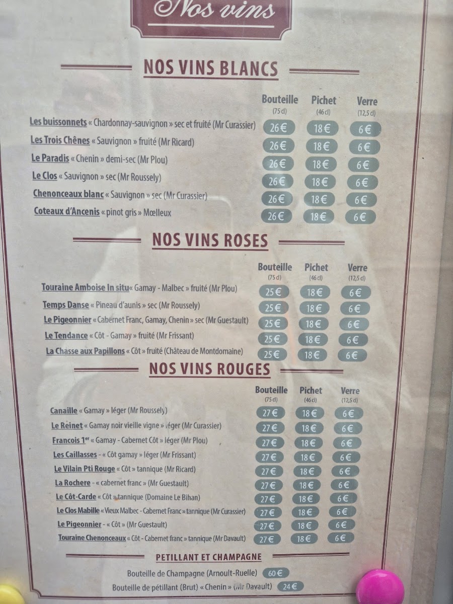 Le Parvis Menu 5