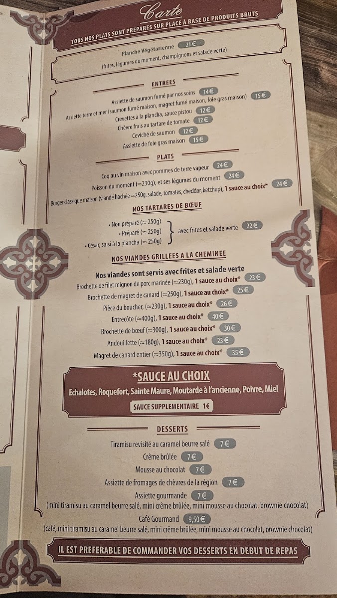 Le Parvis Menu 6