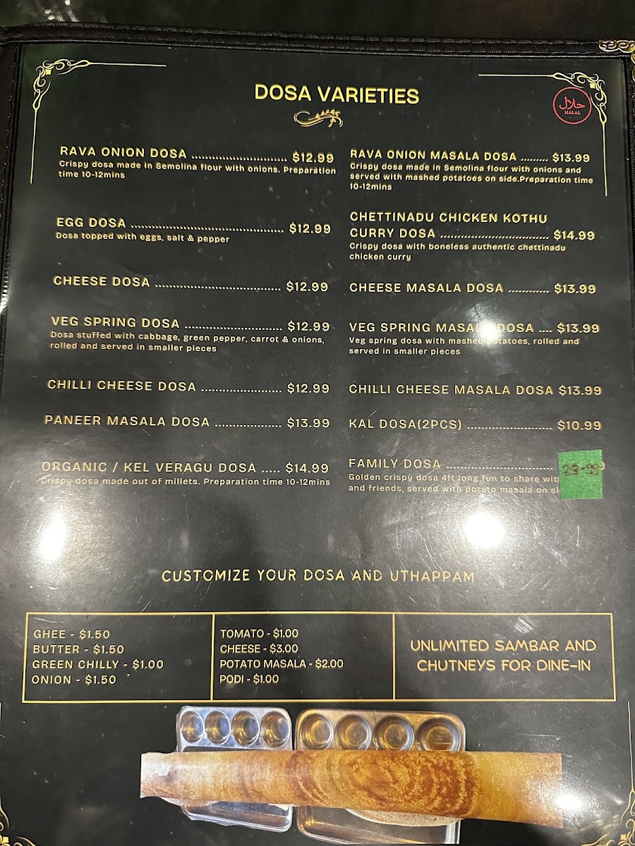 Jayalakshmi South Indian Cuisine Menu 1