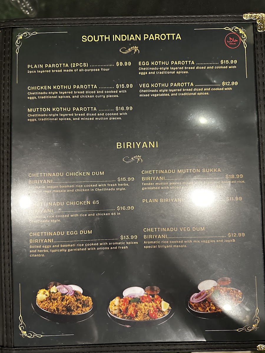 Jayalakshmi South Indian Cuisine Menu 2