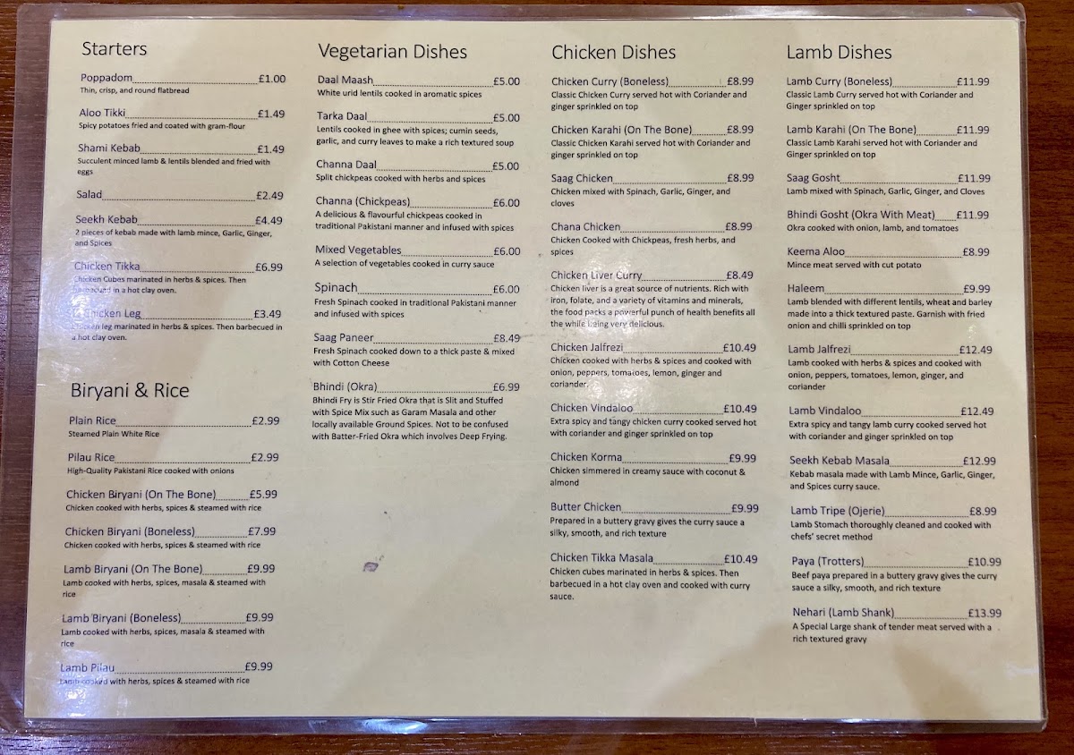 Lahore Village Menu 5