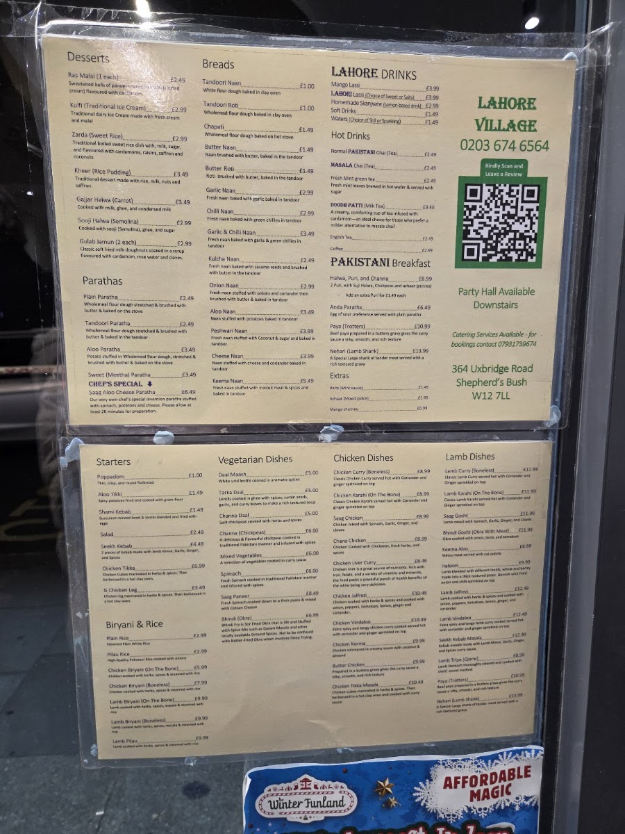 Lahore Village Menu 6
