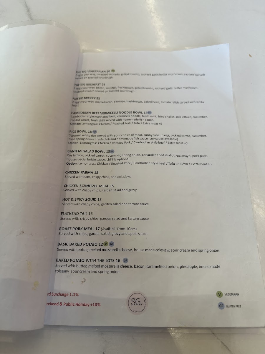 St Germain Cafe Menu 4