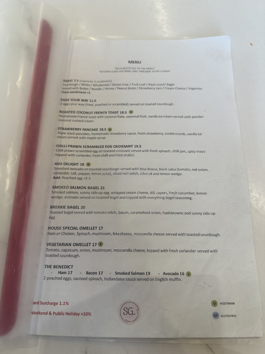 St Germain Cafe Menu 7