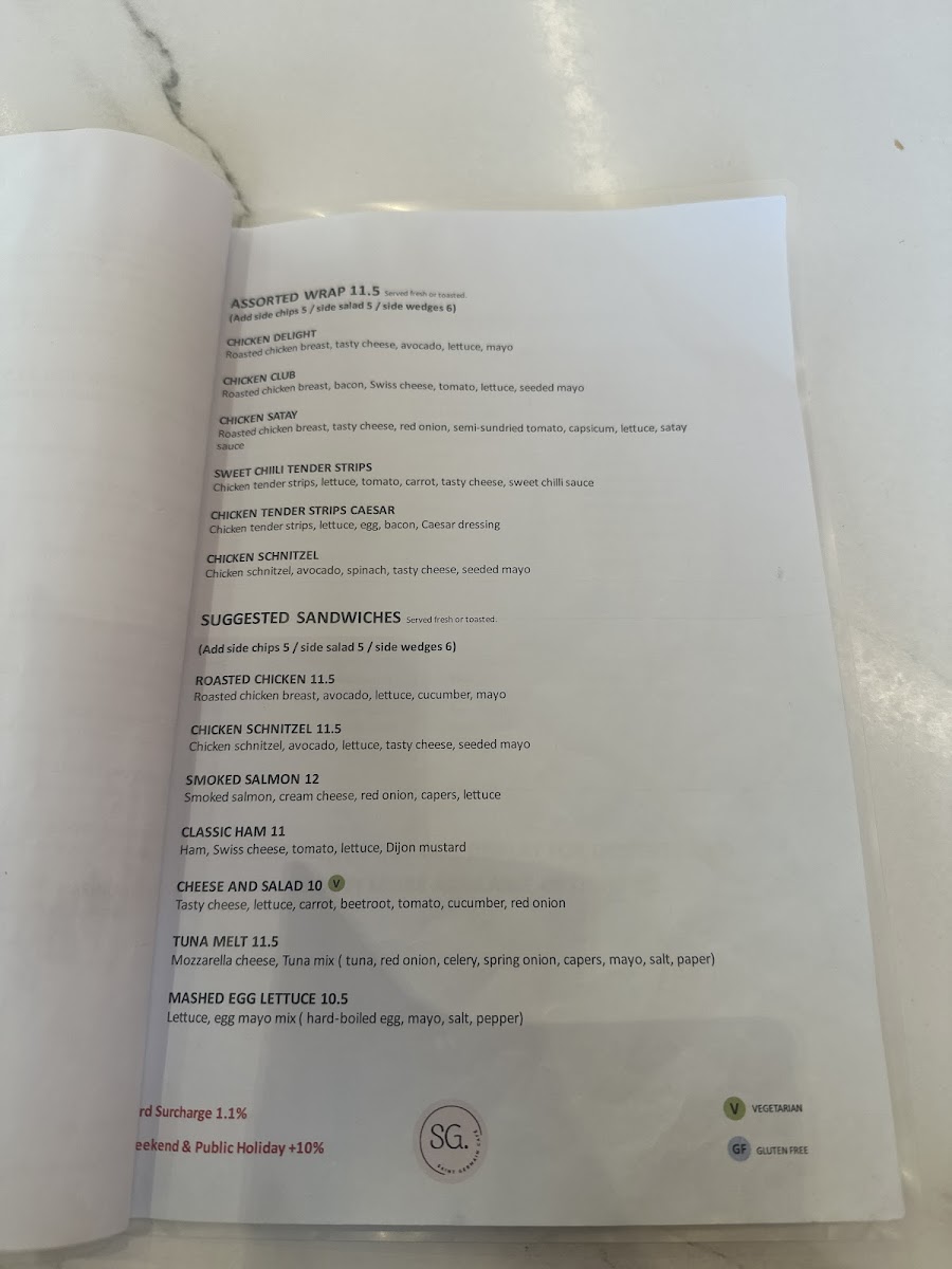 St Germain Cafe Menu 8