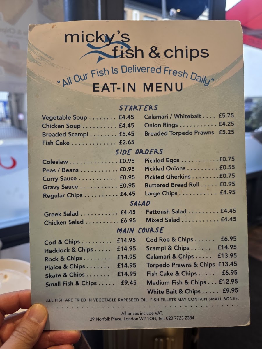 Micky's Fish & Chips Menu 10