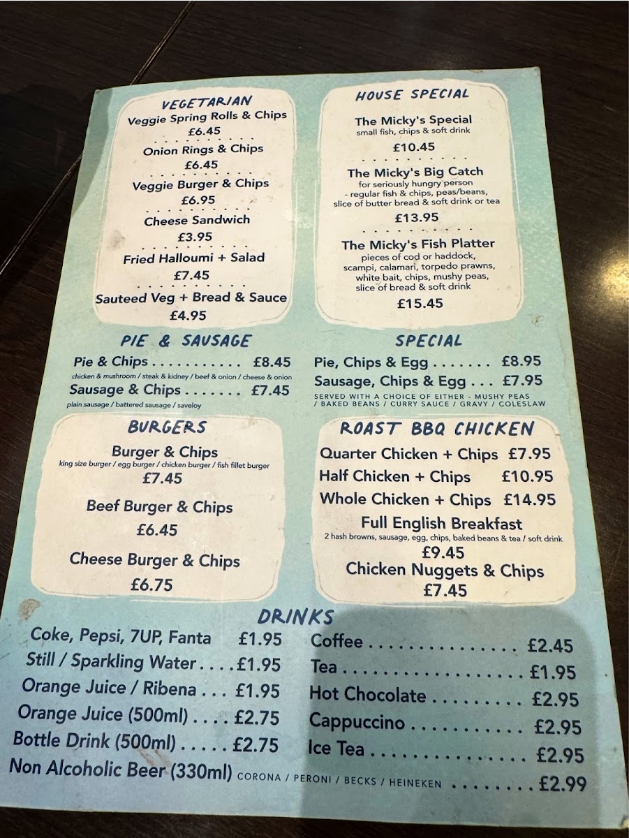 Micky's Fish & Chips Menu 4