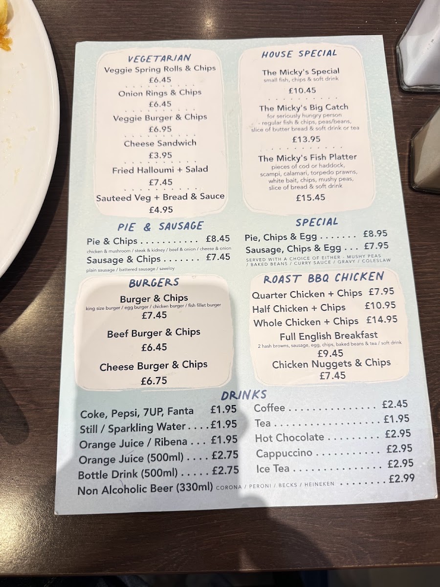 Micky's Fish & Chips Menu 7