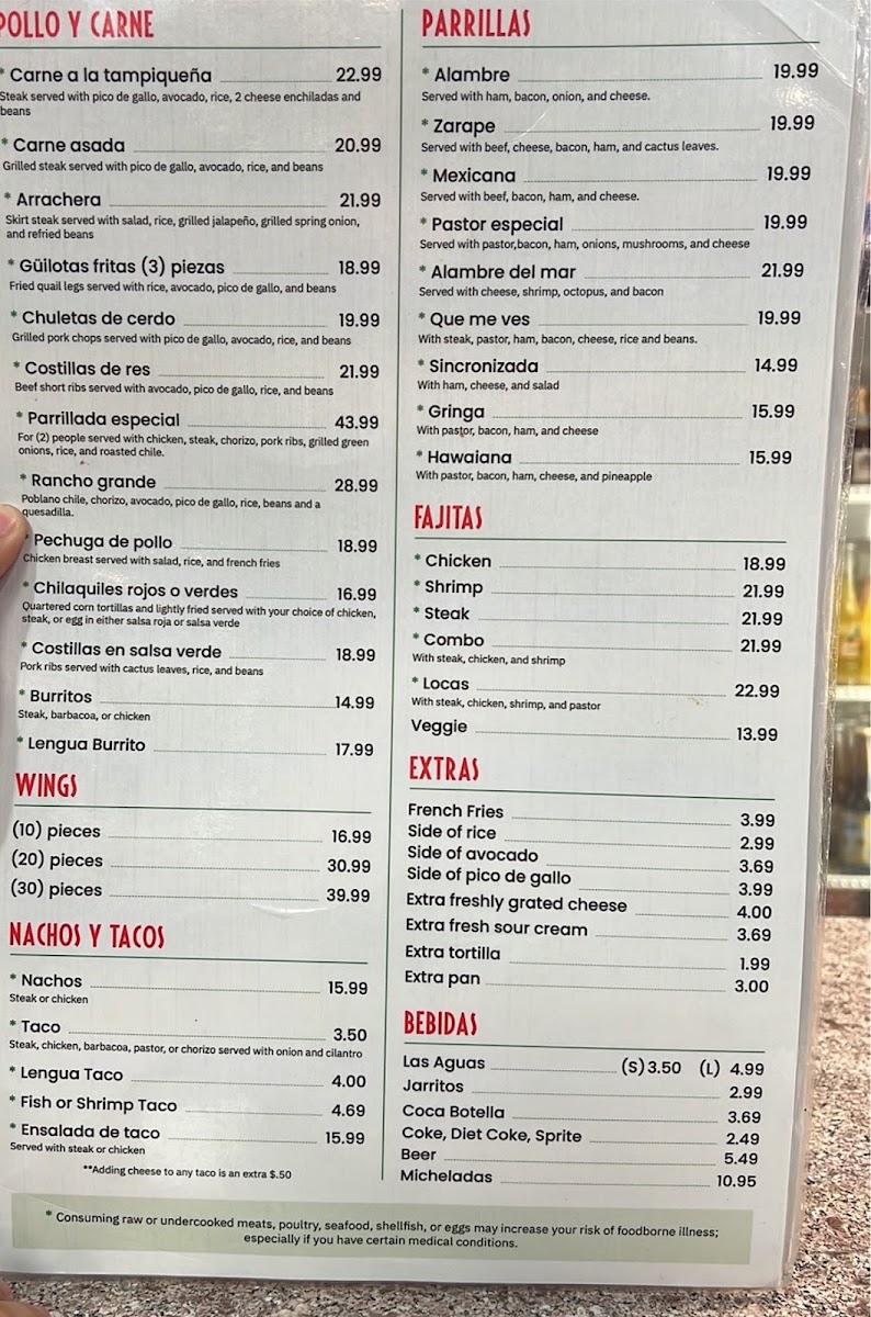La Pastorcita Menu 4