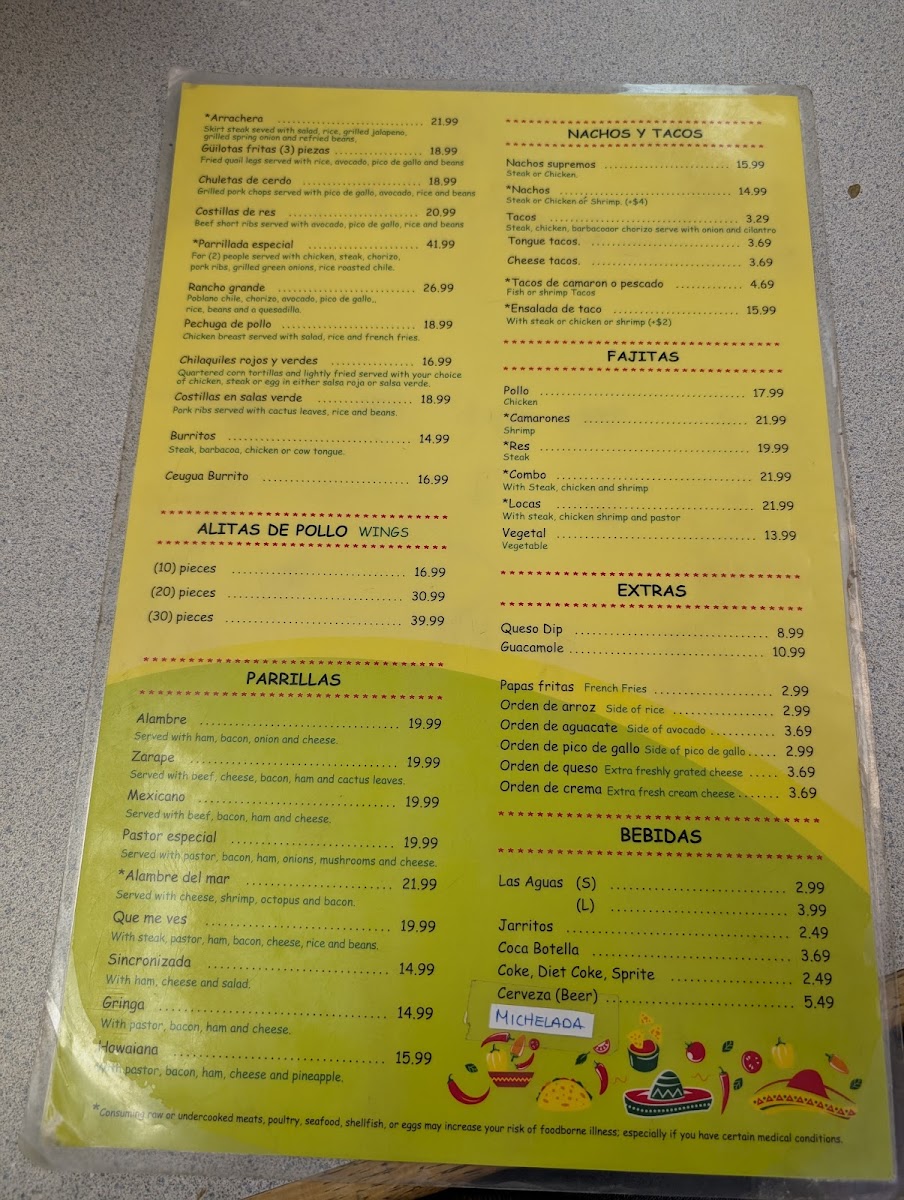 La Pastorcita Menu 8