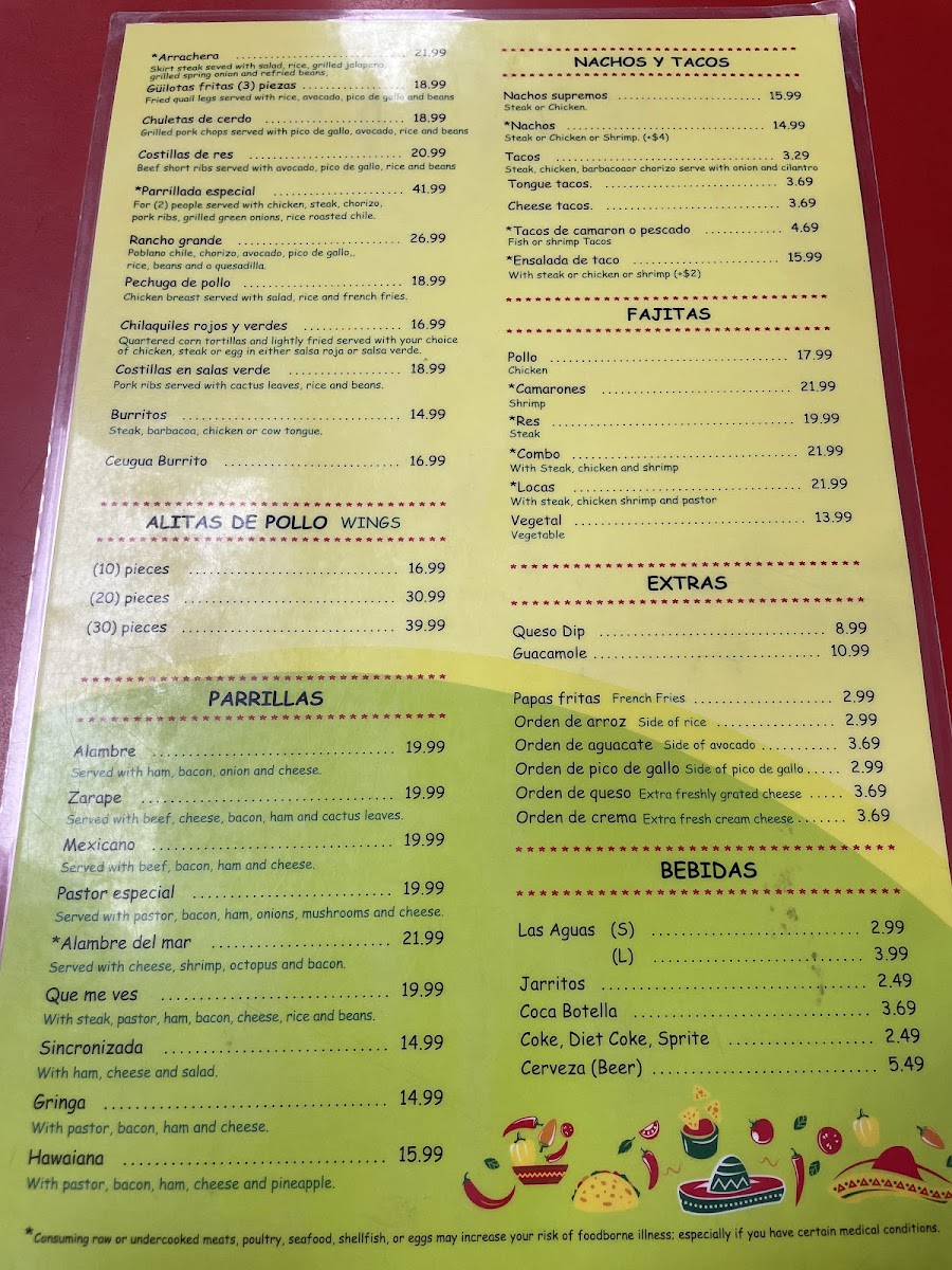 La Pastorcita Menu 9