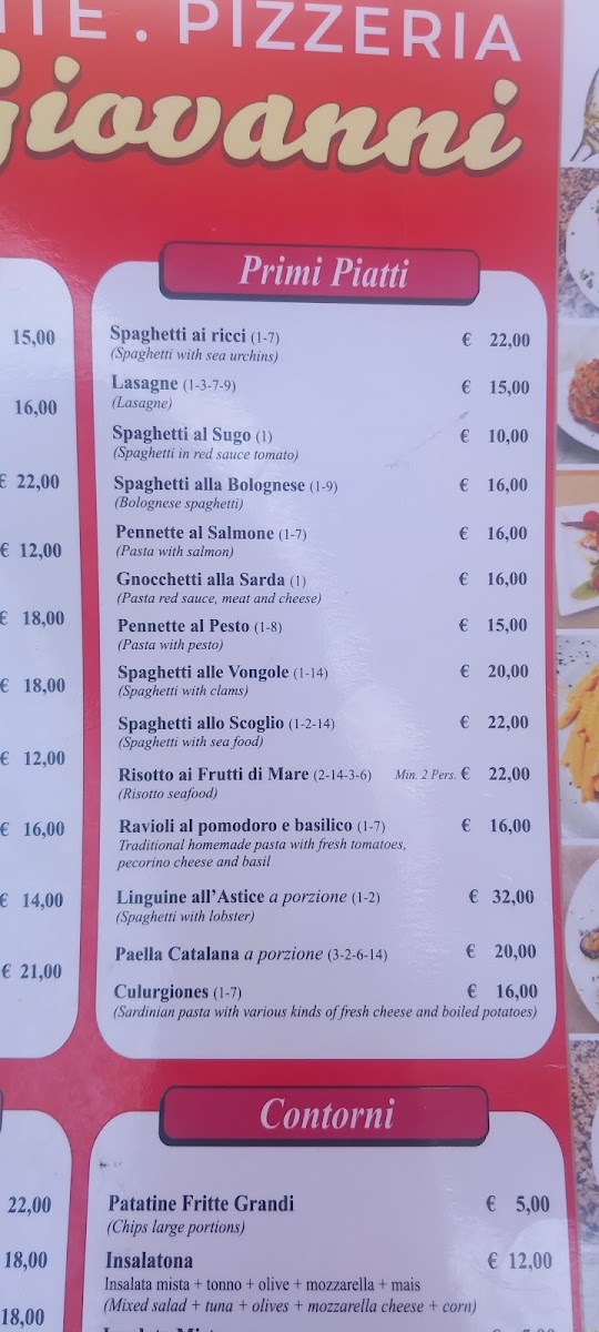 Ristorante Pizzeria San Giovanni Menu 9