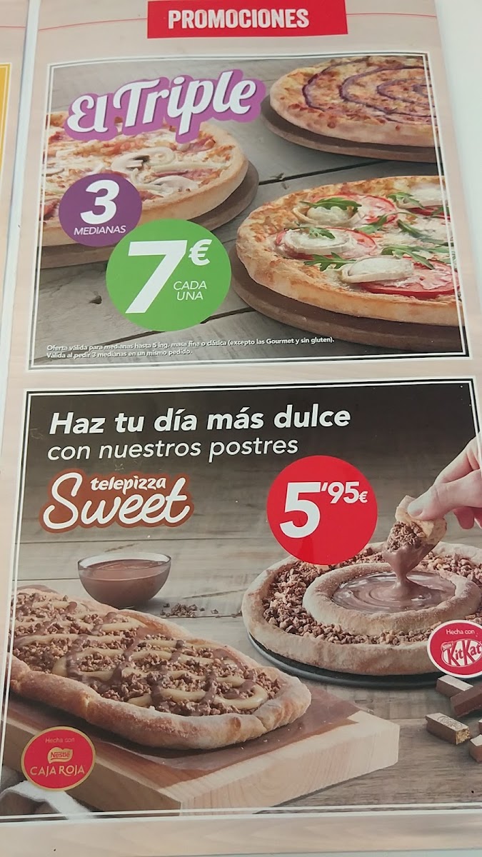 Telepizza Vigo, Travesía - Comida a Domicilio Menu 1