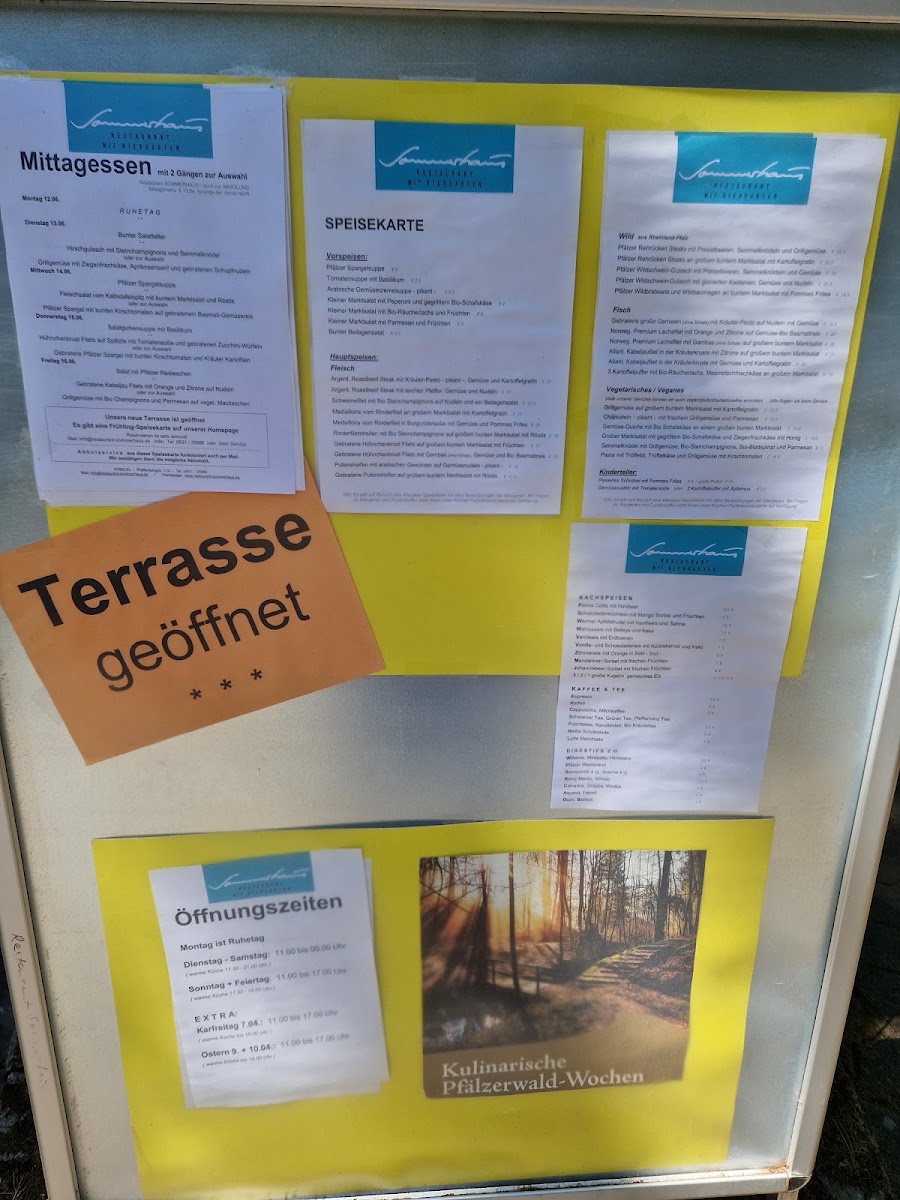 Restaurant SOMMERHAUS Menu 1